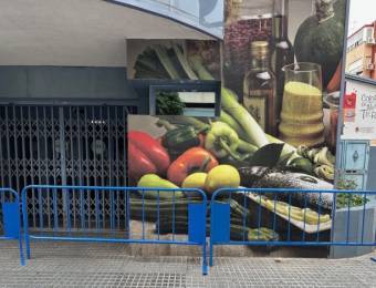 VALLA DE CONTENCION PEATONAL METALICA AZUL