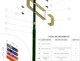 CARTEL INFORMATIVO DE 160x40cm. SERIE DOLMEN TELESCOPICO